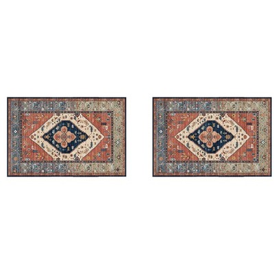 2X Indoor Door Mat Retro Indoor Floor Mat, Non Slip Front Door Rug Soft 1705