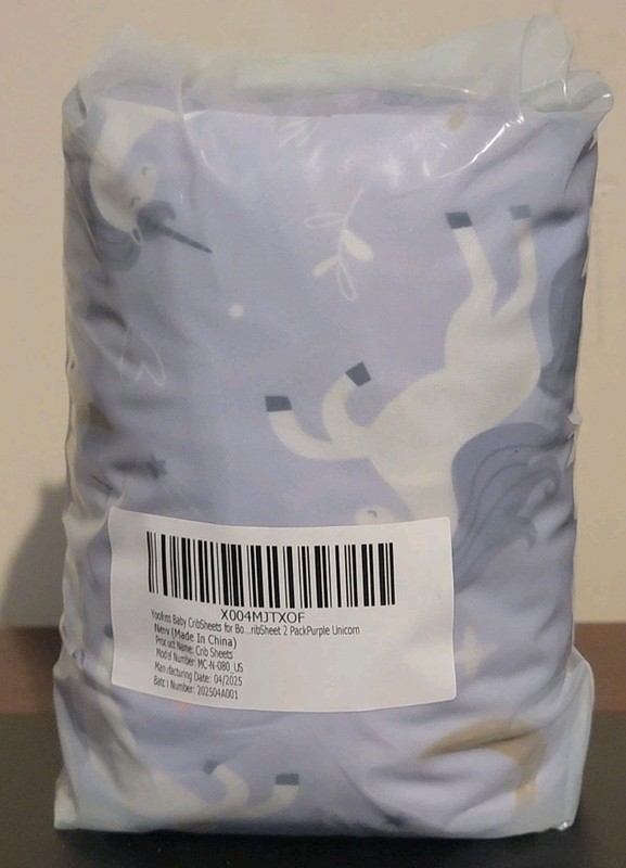 Yoofoss 2-Pack Baby Crib Sheets Purple Unicorn Fitted Standard Mattress New