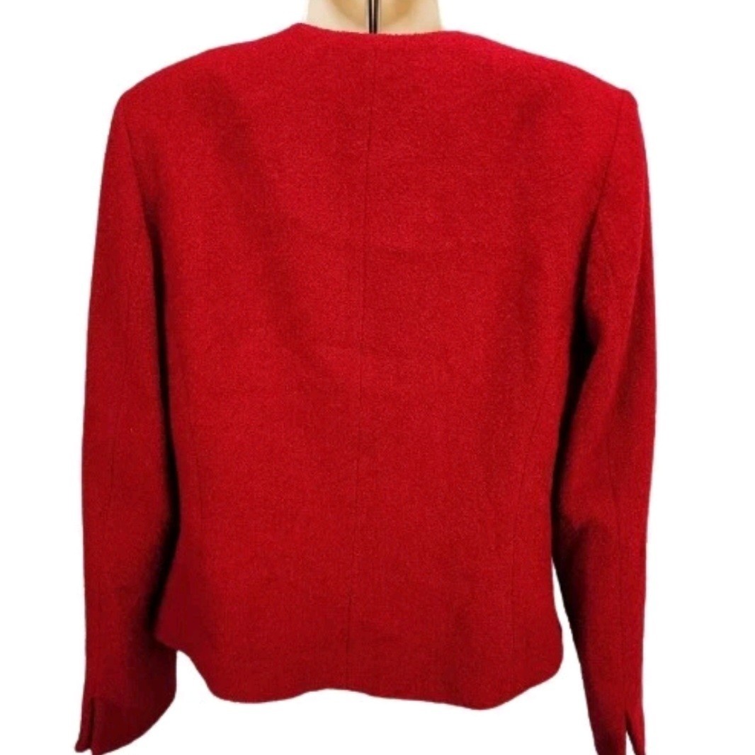 Pendleton Red Wool Blend Lined Blazer Women's 10 - image 2