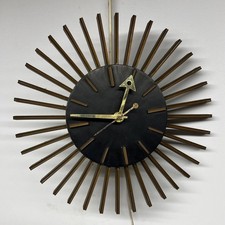 Ingraham Mid-Century Modern Sunburst Atomic Wall Clock Model 30-133 Small 12”