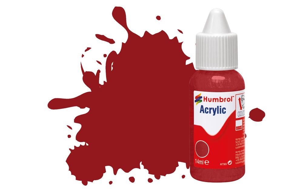 Humbrol No.20 Crimson - Gloss Acrylic Paint 14ml DB0020 - Image 4