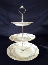 Johann Haviland Blue Garland 3 Tier Hostess Tidbit Party Tray Married Pls Read