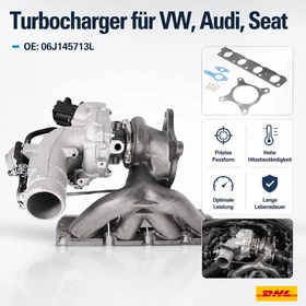 Neu Abgasturbolader 06J145713L mit Dichtung Turbolader für VW Seat Audi Q3 Skoda