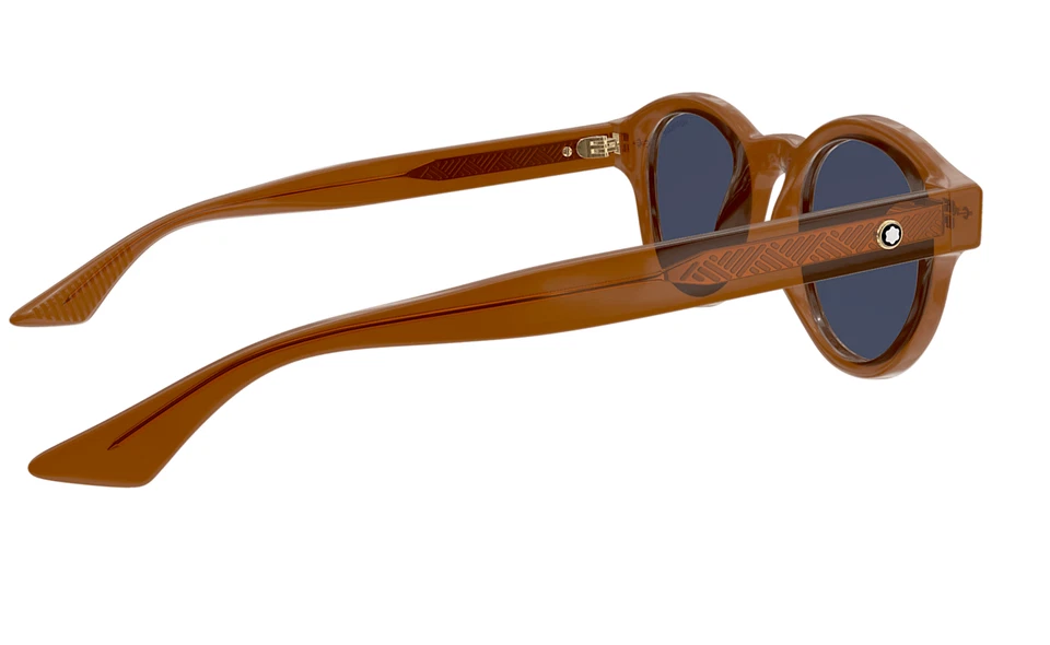 Montblanc MB0287S-003 Amber Brown Round Sunglasses – Modern Luxury Craft - Image 4 of 4