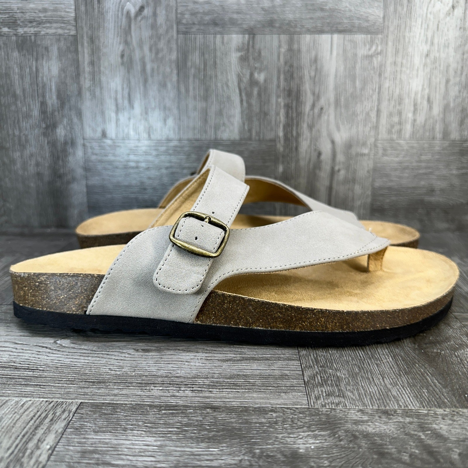 Cliffs by White Mountain Gilda Sandal Women 11 Gray Thong Slide Comfort NEW