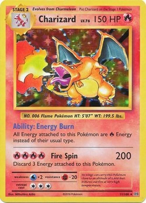 Charizard - 11/108 - Pokemon Evolutions XY Holo Rare Card HP