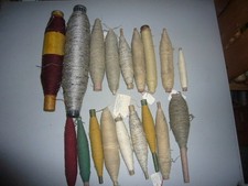 18 bobines de fil blanc + couleurs filature couture mercerie industriel  déco