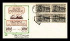 Dr Jim Stamps Silver Centennial Block First Day Cover Tri Color Cachet