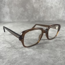 Vintage Military USS 4 1/2 - 5 3/4 Eyeglasses Frames Brown - 50-22