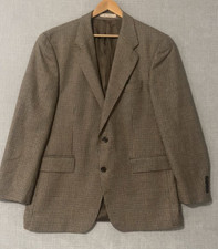 Chaps Ralph Lauren Silk Wool Houndstooth Sport Coat Blazer 42R Made Canada