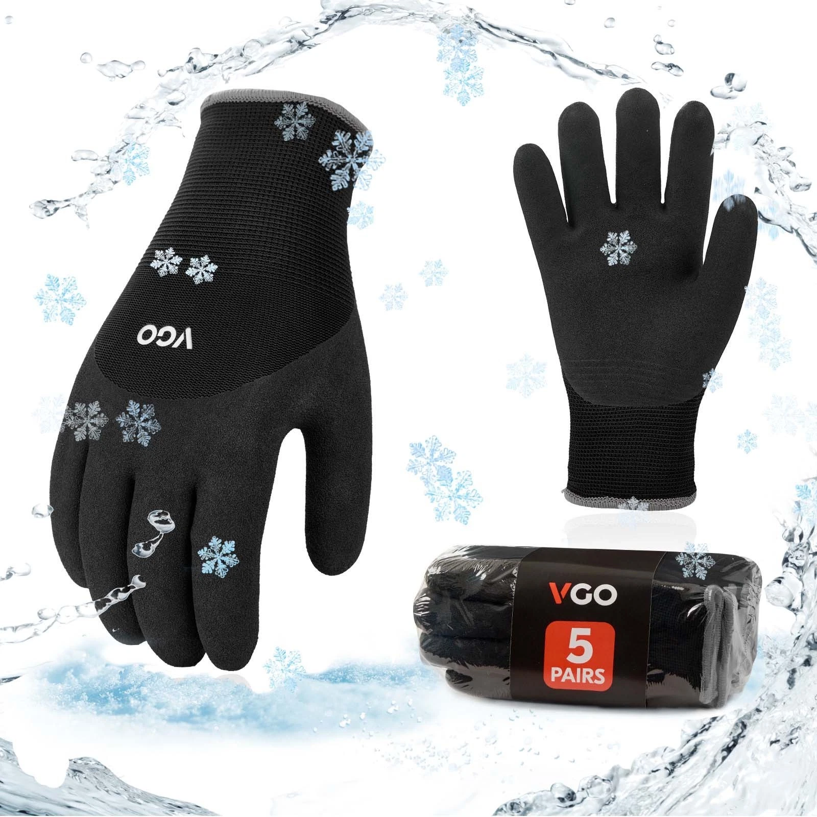 Vgo 2/5Pairs Freezer Winter Heavy Duty Work Gloves, Double Lining (RB6032)
Opens in a new window or