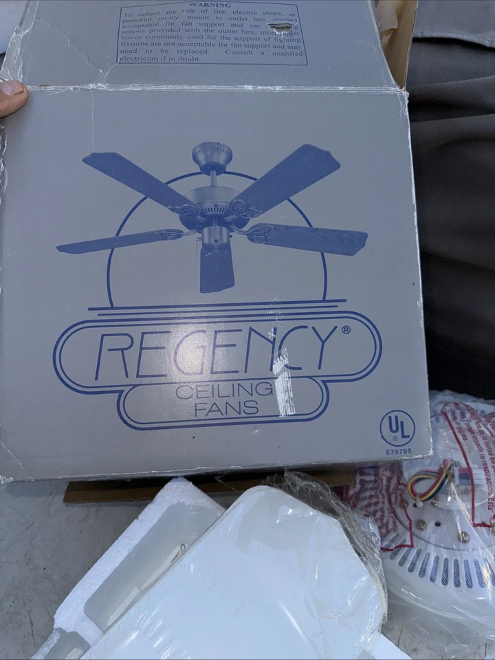 New Old Stock Regency Marquis Countess 42" 5 Blade Ceiling Fan, White - Image 4 of 4