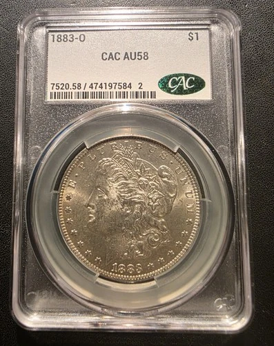 1883 o Morgan Silver Dollar AU 58 -- CAC