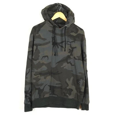 Pull homme ALPHA INDUSTRIES taille L pull vert capuche imprimé camouflage - Photo 1/4