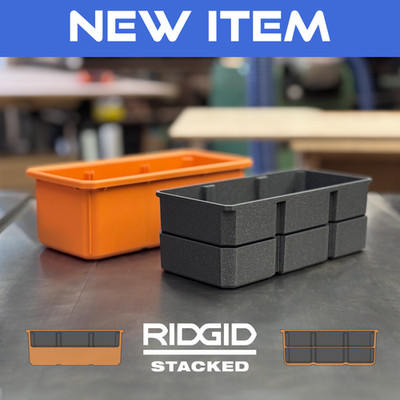 RIDGID Stackd  Middle Tray - Pro Gear System 2.0 - 6 Compartment Organizer