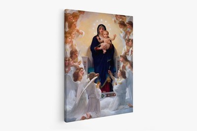 Adolphe Bouguereau/Queen of Angels, 1900, vintage/Canvas Wall Art Picture Print