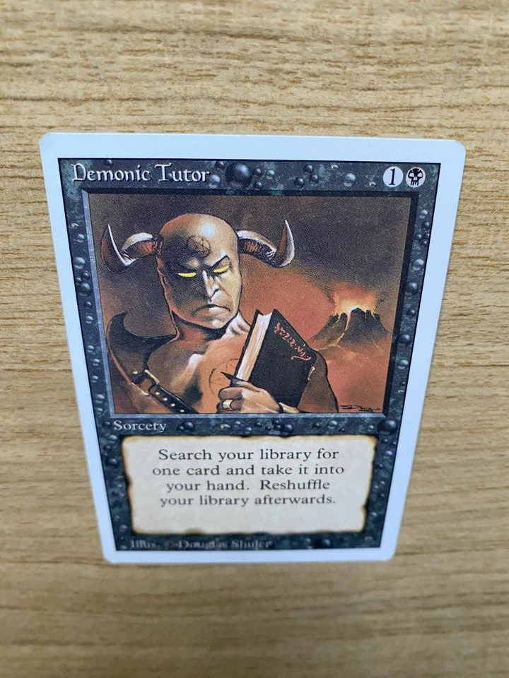 MTG: MAGIC THE GATHERING : REVISED 3ED  RARE  DEMONIC TUTOR   UNPLAYED MINT / NM - Image 4 of 4