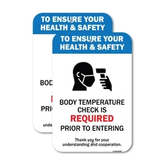 Body Temperature Check Is Required Heavy Gauge Aluminum Parking Sign