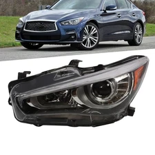 LED Headlight Headlamp Driver Side For Infiniti Q50 2014-2016-22 NO AFS LED DRL