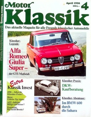 4) Motor Klassik 04/1990 - Tips für DKW 3=6 Gebrauch - Mercedes Simplex mit 45PS