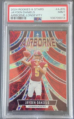 2024 Panini Rookies & Stars Jayden Daniels RC Airborne Laser Card #A-JDS PSA 9