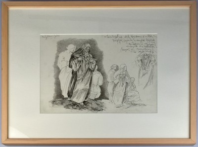 Gerresheim, Edith-Stein-Monument II. 1977. [Signierte Orig.-Bleistiftzeichnung].