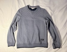 Ben Sherman Quilted Crewneck Pullover Sweater Gray Men  s Size Small S 