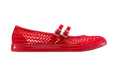 ♡" Size 9 - Converse Chuck Taylor All Star Dainty Mary Jane Knit Red