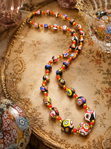 Vintage Murano Millefiori Art Glass Necklace – Likely Authentic Venetian
