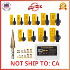 HIFESON Rivet Nut Tool Kit, Hand Riveter with Metric/SAE, Drill Bit & 100 Nuts