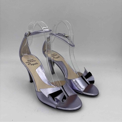 BHLDN Anthropologie Dove Nuotano Gli Squali Metallic Slingback Heels Sz 36.5 - Picture 7 of 12