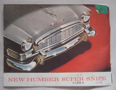 Neu Humber Super Snipe ausklappbares Poster BROSCHÜRE Publikationsnummer 599/H