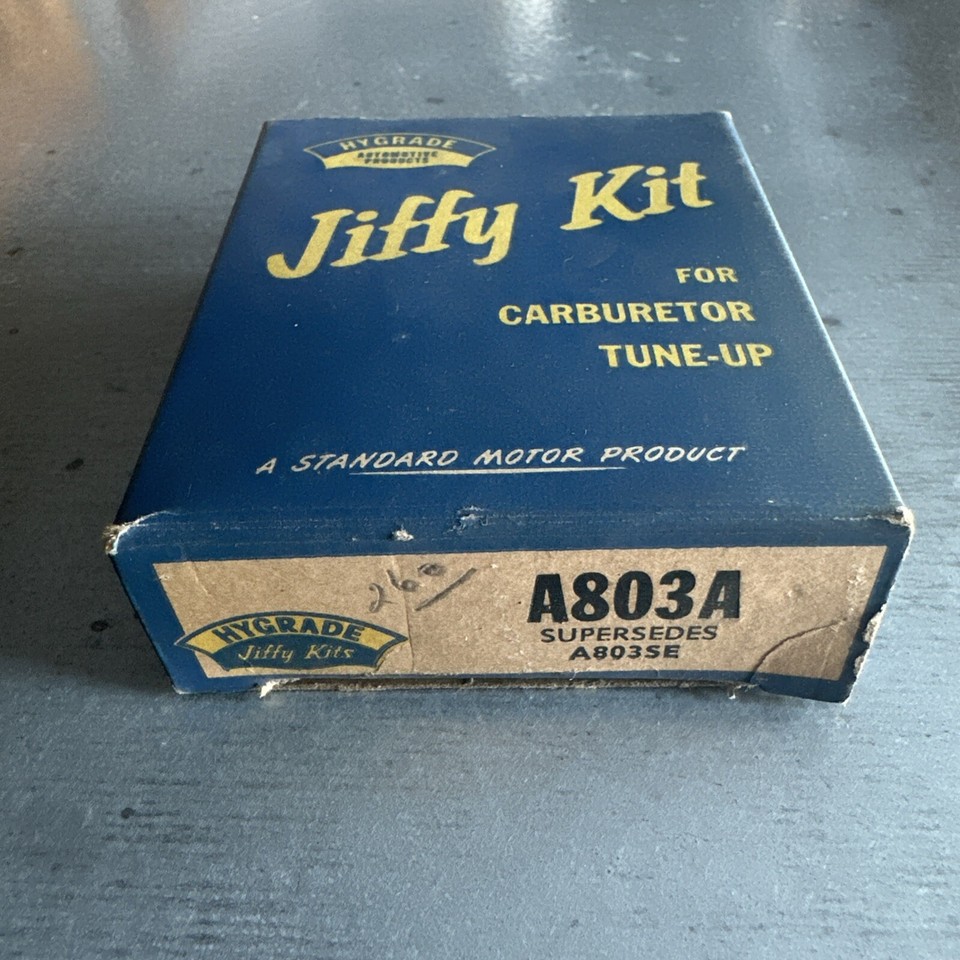Vintage New Old Stock HYGRADE JIFFY CARBURETOR Tuneup KIT A803A w