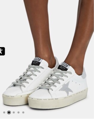 Golden Goose Hi Star Sneaker White, Silver NIB Auth Size 41 US 11