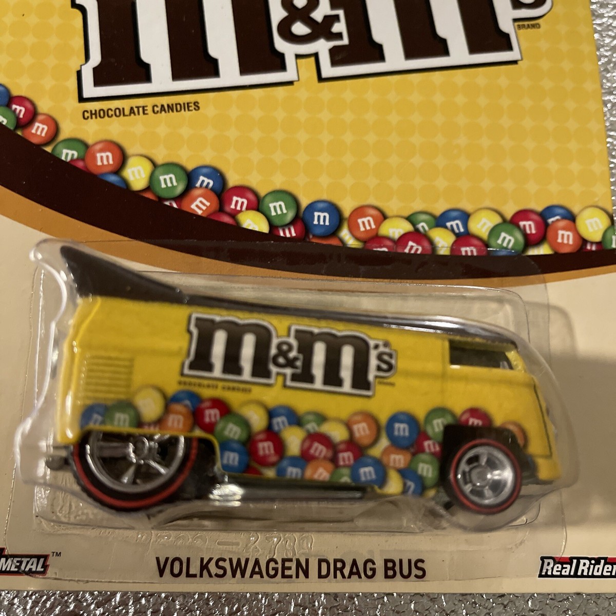 ホットウィール　ポップカルチャー　m&m's　VW ドラッグバス プロテクター付き ホットウィール ポップカルチャー m&m's VW