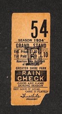 AUGUST 15, 1934  CHICAGO WHITE SOX @ PHILADELPHIA A'S TICKET STUB, JOCKO CONLON