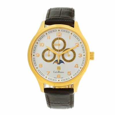 Carl Jhones 138 108 B16 Men's Lunae Gold Chronograph Gold-Tone Quartz Watch