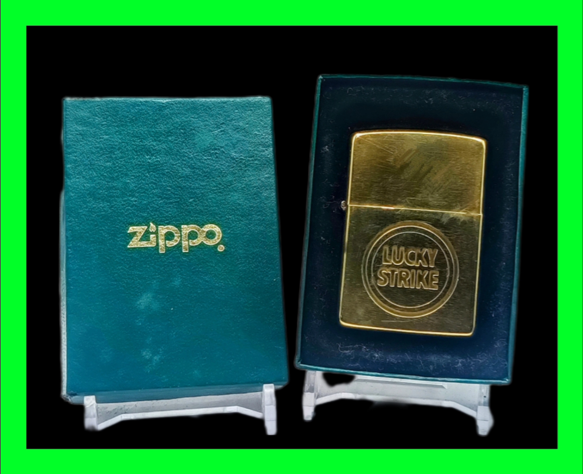 Vintage 1932 - 1989 Lucky Strike Cigarettes Ad Brass Zippo Lighter