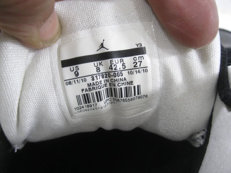 Tênis Nike Air Jordan 14 2010 23 flight 317820 005 preto branco masculino tamanho 9 - Imagem 2 de 4