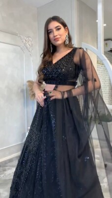 Launching Net Lehenga Choli With Dupatta With Dori & Sequence Work For Function