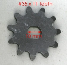 Drive Sprocket  11 Teeth FOR #35 CHAIN, Double D @10MM