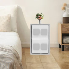 Bedside Table, Minimalist End Table With 2 Drawers, Bedside Table for Bedrooms！!