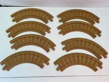 Fisher Price GeoTrax 8 Piece LOT Geo Trax Brown Train Track Curves 2003