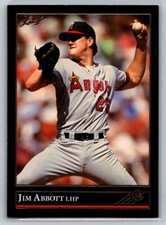 💎1992 Leaf Baseball #1 Jim Abbott - Black Gold - California Angels💎