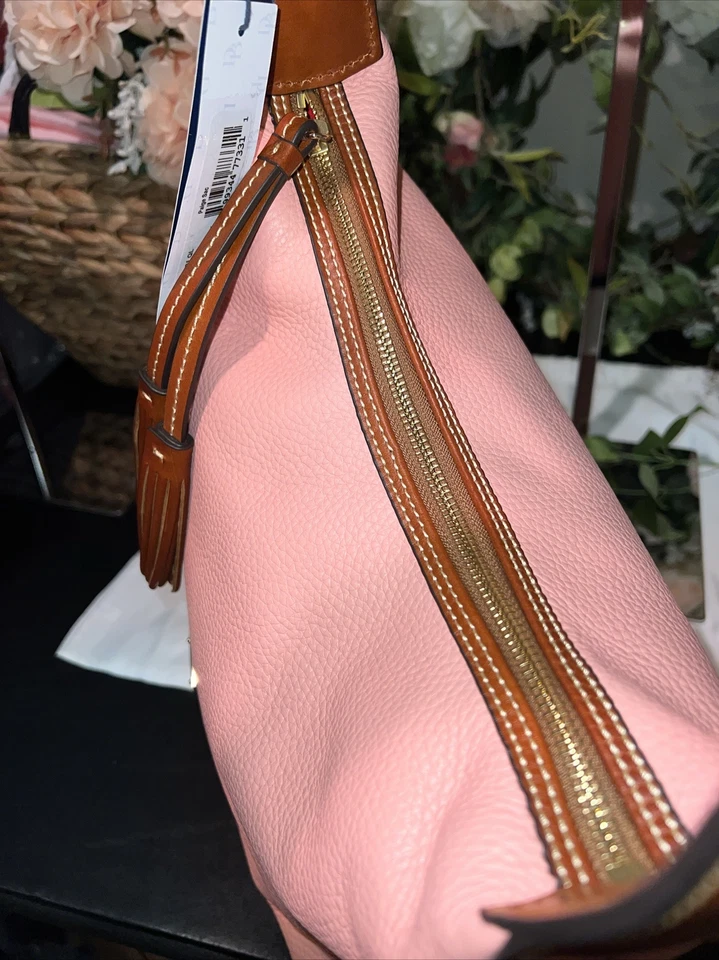 DOONEY & BOURKE Grano Guijarro PAIGE SAC HOBO/Bolso de Hombro ~ Rosa Pálido Foto 4 de 4