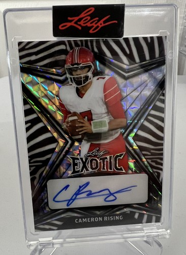 Cam Rising 2022 Leaf Exotic Football Auto Zebra Mosaic #BA-CR1 4/7 Utah ...