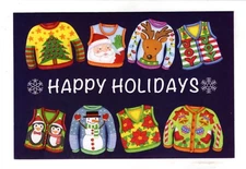 New COZY UGLY SWEATER Christmas Greeting Card w/ Envelope Art