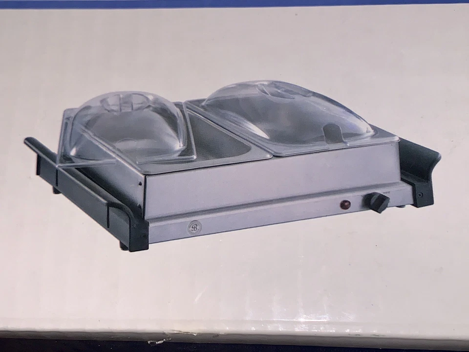 Double Buffet Server Warming Tray Electric Portable 2-2.5 Qt Dishes W Lids - Image 4 of 4