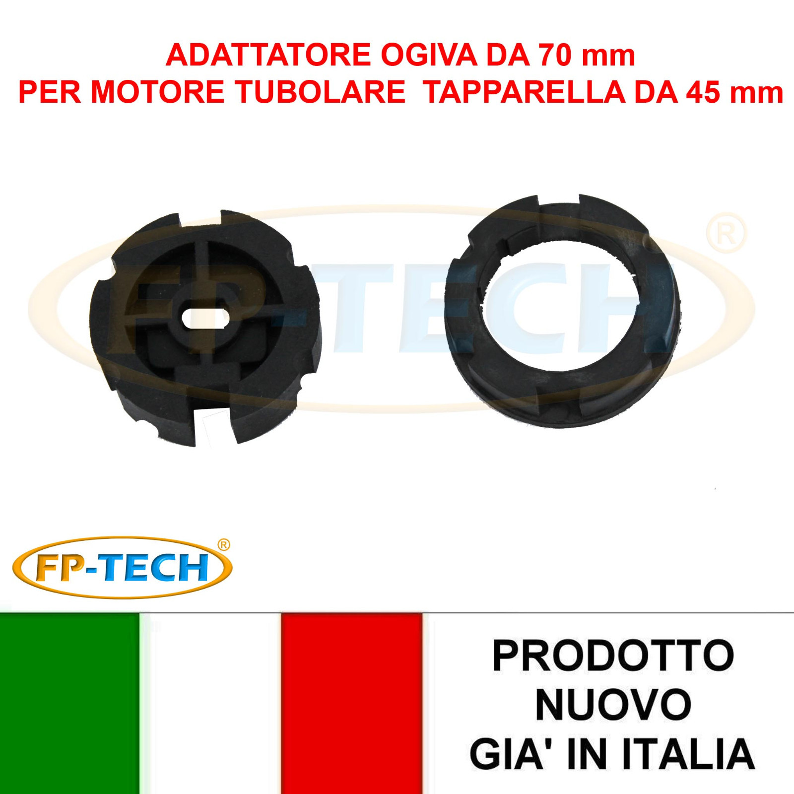 ADATTATORE OGIVA ROTONDO 70 MM PER MOTORE TAPPARELLA MOTORI TAPPARELLE DA 45 MM