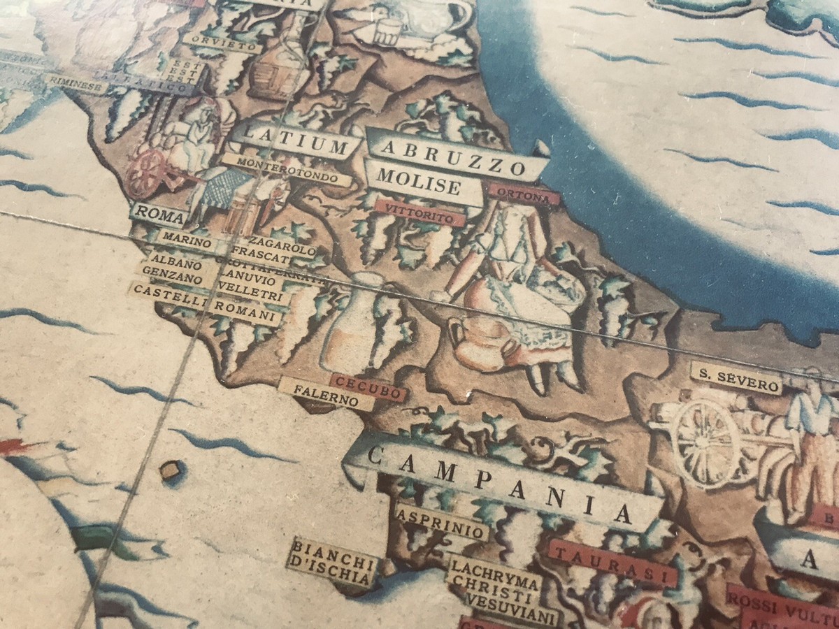 ヴィンテージ イタリア製 デキャンタ 旧世界地図 1933-1965